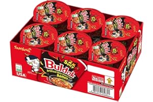 SPICEHUB Samyang Buldak Ramen (doppio piccanto) piccante sapore di pollo piccante tazza tipo 70g (confezione da 6)