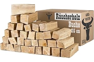 Buche Smoker Holz Räucherholz Brennholz 10-30 kg Buchenholz ohne Rinde 25 cm Kaminholz Smoke Feuerholz Grillen Wood BBQ Rauch Raeuchern Smokewood Grillmaster, Menge :30 kg