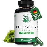 Green Naturals Chlorella 2.400 mg &ndash; 600 mg por c&aacute;psula &ndash; 240 c&aacute;psulas | Polvo puro de chlorella &middot; Vegano &middot; Sin aditivos &middot; Par