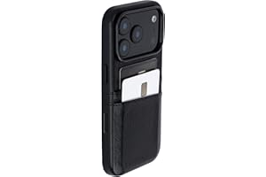 Dockem Étui Porte-Cartes pour iPhone 17 Pro avec Plaque de Montage Magnétique, Bouton de Contrôle de l’Appareil Photo, Portefeuille avec 2 Emplacements : M2 Exec Cuir Synthétique (Noir)