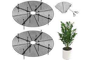 GIDWRIY 2 Pezzi Protezione Vasi per Gatti 30 cm, Griglie per Vasi da Fiori, Copri Vaso per Piante Interno, Rete Protezione Piante da Animali, Griglia in Plastica per Piante per Bambini, Animali - Nero