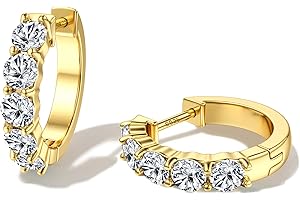Dochais Orecchini a cerchio oro per donna, borchie ipoallergeniche in argento 925, orecchini a cerchio placcati in oro 14K con zirconi, regalo di tendenza per ragazze e uomini