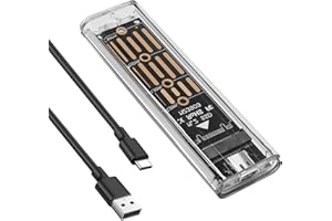 NICEBEST Case SSD M2 Nvme, Nvme Case, Adattatore SSD M2 Nvme USB, 10Gbps USB 3.1 Gen2 Adatto per PCIe M-Key SSD 2230/2242/2260/2280 con UASP Adattatore M2