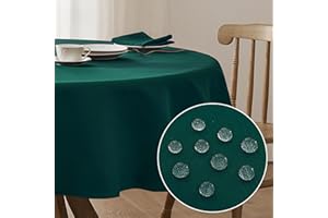 Softalker Nappe Ronde 140 Verte de Noël,Lavable,Texture Lin,résistante à l'eau,Anti Tache,pour extérieur,fête,Anniversaire,réveillon,Jardin