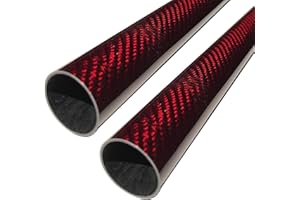 SOFIALXC Lot de 2 tubes en fibre de carbone rouge brillant pour multi-copter pour quadricoptère - 30 x 28 x 500 mm
