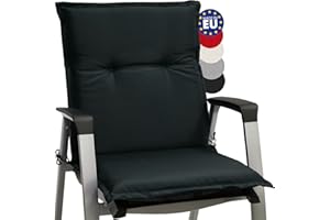 ‎BEAUTISSU Beautissu Niedriglehner Auflagen 100x50 cm Base NL – Bequemes Sitzkissen 6cm Dickes Sitzpolster Sitzauflage für Garten Balkon Camping Stuhl – Gartenstuhlauflage Niederlehner Graphit Grau