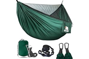 ‎COVACURE COVACURE Hängematte Outdoor Hängematte mit Moskitonetz - 350kg Belastbarkeit für 2 Personen 290 x 140 cm Ultraleicht Hammock Reise Gadgets für Camping Garten Survival Wander (Grün)