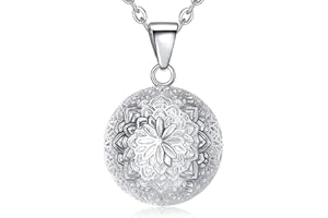 EUDORA Harmony Ball Llamador de Angeles Embarazada Vintage Bisuteria Collares de Mujer, Colgantes Primer Embarazo Mamá Regalos Originales para Madre, 76,2cm + 114,3cm