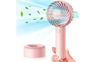 Blukar Ventilateur à Main, Ventilateur USB Rechargeable Portable Silencieux, Mini Ventilateur de Bureau Puissant 3 Vitesse & Longue Durée 4-12H, Ventilateur de Poche Personnel pour Bureau Voyage