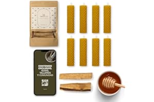 BESOULS 8 Velas de Miel de Abeja + REGALO 2 Palo Santo Ritual Mágico Buena Suerte 11/22 Velas Decorativas Hechas a Mano velas de miel para rituales Detalles para Regalar (8)