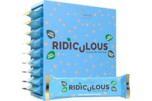 THE PROTEIN WORKS Barre Protéinée Vegan Ridiculous | Chocolat Cacahuètes | 100% Vegan | Sans huile de palme | 15g de protéines et peu de sucre| Protein Works | Boite de 9