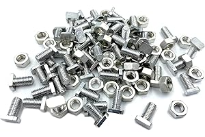 APRAGAZ 50 Sets Aluminium Greenhouse Nuts and Bolts, Cropped Head Greenhouse Nuts & Bolts for Building and Repairing Greenhouse
