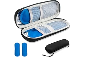 KeyQueen Insulin Kühltasche mit 2 Kühlakku, Diabetiker Medikamenten Tasche Kühltasche Tragbare Isolierte Klein für Kühler Diabetes Medikamente Reisen Diabetikertasche Flugzeug (Schwarz)