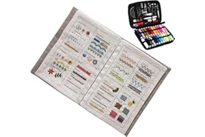 GENERICO Libro de puntadas para bordado a mano con enhebrador | Guía completa para principiantes adultos y niños | Kit para punto de cruz y otros bordados, aprende fácilmente en casa y de viaje | Ideal para