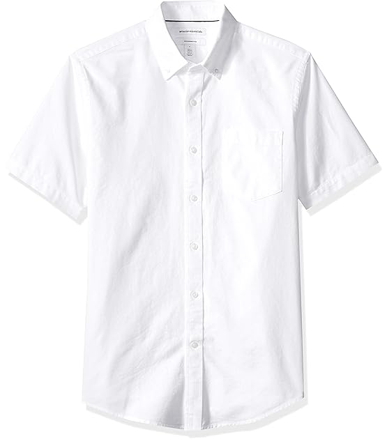 Herren Kurzärmeliges Oxford-Hemd mit Brusttasche, Schmale Passform
