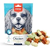 Wanpy Bisk&uuml;vi &Uuml;zeri Tavuk Sargılı 100G K&ouml;pek &Ouml;d&uuml;l&uuml;, Orta Boy K&ouml;pekler