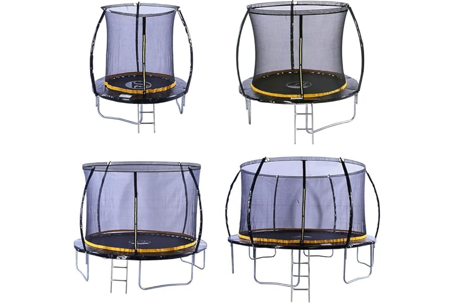 Kanga Trampoline Outdoor Round Inc Safety Enclosure Net, Ladder & Anchor Kit (Curved Shape)