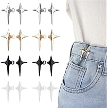 Lot De 4 Boutons Réglables En Forme D'étoile Pour Jeans