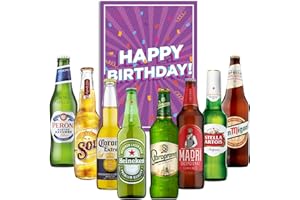 Beer Gifts for Men and Women - Includes Birthday Card - 8x330ml Bottles - World of Lager Beer Gift Set - Perfect Beer Selection Gifts by Liquid Vault
