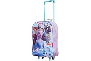 trolleys Frozen Kids Cabin Bag Suitcase - Lightweight with Wheels & Telescopic Handle - Ideal for Short Breaks, Holidays, Sleepovers, School Trips