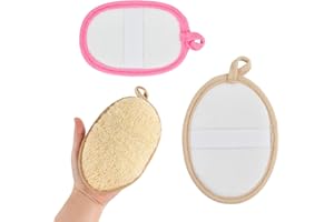 Culinavog 2 Pezzi Luffa Spugna, Morbido Guanto Esfoliante Corpo per Bagno, Scrubber per il Corpo Esfoliante in Spugna, Spugne Esfolianti in Luffa per SPA, Uomo e Donna (Multicolore, 2 Dimensioni)