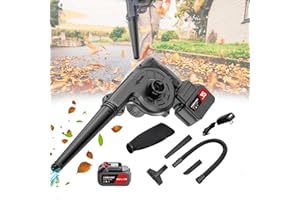 DVONE 750W Soffiatore per Foglie, 2 in 1 Soffiatore a Batteria Senza Fili Turbocompressore Con Sacchetto Di Raccolta, Batterie E Caricabatterie Per Giardino, Cura Del Prato, Rimozione Della Neve