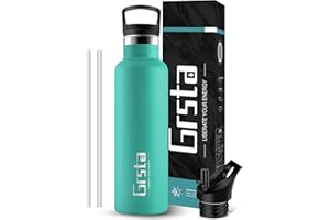 Grsta Botella agua acero inoxidable - 500ml/750ml/1L Botella agua - Botella reutilizable, Botella de agua sin BPA - Botella termo para Deportes, Escuela, fitness, Bicicleta, Al aire libre