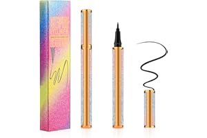 Aomig 24h-Wasserfester Eyeliner Präziser Veganer Eyeliner Flissig mit Langzeit-Halt Smudge-Proof Formel Eye-liner Sanfte Kajalstifte empfindliche Augen perfekt für Täglich Maskenbildner (Schwarz, 1g)