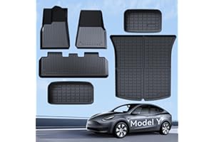 LANTU Tappetini 6 pezzi per Tesla Model Y per tutte le stagioni 3D bordo alto antiscivolo impermeabile TPE tappetino per bagagliaio design a 3 strati per modello Y 2021-2024 accessori