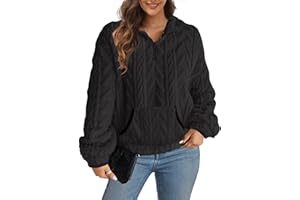 Koerye Donna Felpa Senza Cappuccio in Pile Pullover Jacquard Casual Pile Top Termico Eleganti Hoodie Fleece Jumper Maglietta Autunno Invernali