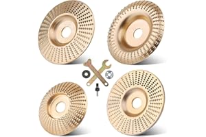 MaxAwe 4PCS Tungsten Carbide Wood Grinding Wheel, Abrasive Disc Wood Carving Tools for Angle Grinder Bore 16mm