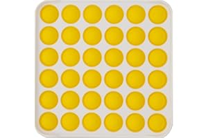 Kids Happy House Push Pop bubble fidget sensory toy perfect for autism and stress relief (Square, Yellow)