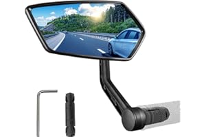 Homieway Specchietto Bici,HD Vetro Blau Specchietti Retrovisore per Bicicletta,Antiriflesso Regolabile E-bike Specchio per Manubrio 15-20mm,Specchietti per Bici Elettrica Scooter Universale(Sinistro)