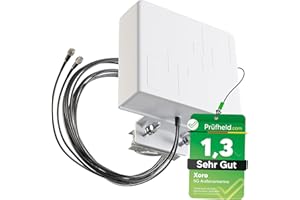 5G LTE Antenne Außenantenne Multiband Duo Antenne 5G / 4G / 3G MiMo 2X 9 dBi max. Verstärkung Wetterfest Outdoor für LTE Router mit SMA Anschluss für alle Netze 690-3800 MHz von netshop 25