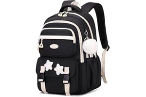 Amythe Zaino per Ragazze, Zainetto Bambina Scuola Elementare e Media, Zaini da Viaggio Leggero e Casual per Bambini da 9 10 a 16 anni con Ciondolo Carino, Adatto al Trolley