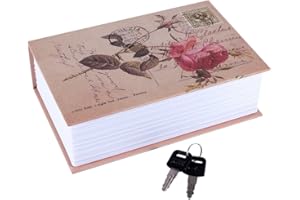 HZTYYIER Dizionario Secret Cash Safe Box Bibbia Safe Storage Box con Chiave di Sicurezza Diversion Book Hidden Safe(Rose Diary Type) Diversion Book Safe Other Living Appliances