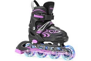 JESTME Inline Skates Kinder Verstellbar für Mädchen Jungen, Rollschuhe inliner Skates mit Leuchtenden Radern bis zu 4 Größen verstellbar Rollerskates