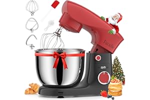Impastatrice Planetaria Offerta 1500W, Facelle 5,5L & 4,5L Robot da Cucina Multifunzione, 10+P Impastatrice a Spirale Professionale con Gancio per Impastare, Frusta Piatta, Frusta, Bassa Rumorosità