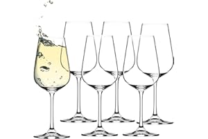 KADAX Calice Vino Bianco, 360 ml, Set di 6 Calici da Vino in Cristallo, Bicchieri con Stelo lungo, eleganti Bicchieri per casa e feste, Bicchieri Vino Bianco