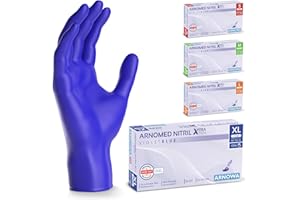 100x ARNOMED Einweghandschuhe XL, Nitrilhandschuhe Akzeleratorfrei, Einmalhandschuhe Latexfrei, Handschuhe Einweg in Violettblau, Allergikerfreundliche Gummihandschuhe, Einmalhandschuhe in S, M, L, XL