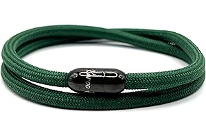 KAROO EARTH JEWELLERY Rope Bracelet | Unisex Braided Paracord Nautical Double Wrap Bracelet with strong Magnetic Clasp | Waterproof surfer bracelet