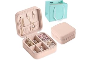 XIANGLONGY Portable Portagioie Piccolo, Regali di Natale Economici in 1 Pezzo, Economico e Conveniente, Adatto Come Regalo Natale Donna, Regalo per Amica Compleanno (Rosa)