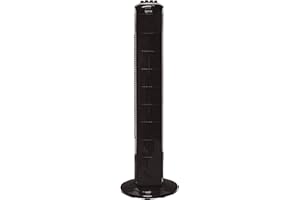 Igenix DF0030BL Oscillating Tower Fan, 30 Inch, 3 Speed Settings, 2 Hour Timer with Auto Shut Off, Black