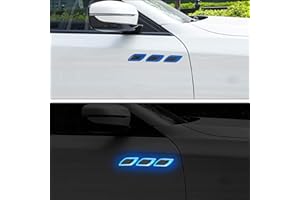 TOMALL 6 Pezzi Adesivi 3D Strisce Riflettenti Forte per Parafango Auto Paraurti Visibilità Notturna Avvertimento di Sicurezza Fibra di Carbonio di Grado Diamante Motori Generali SUV (blu)