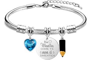 HEYEJET Maestra Bracciale Regalo per Insegnante Regalo Maestra Fine Anno, Idee Grazie Regali Per Insegnante, Grazie Maestra Laurea Ritorno a Scuola Pensionamento Regalo