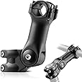 RainFlowwer Bike Stem 31.8mm, 120mm ±60 ° Degree Adjustable Angle Aluminum Alloy Handlebar Stem Riser with Hex Key for Mountain Bike, Road Bike, MTB, BMX