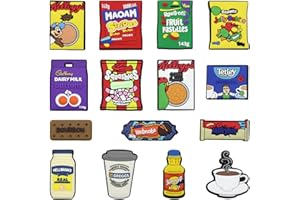 AQUACLR 15 PCS Shoe Charms for Croc Charms, Cartoon Food Shoe Charm DIY Decorative Shoe Buckles PVC Ornament Birthday Gifts