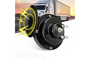 TORCARVH Zughörner Autohupe Auto Luft elektrisches Schneckenhorn 300 dB super lautes Lufthorn wasserdicht Kfz Zubehör universell für Auto LKW Motorrad Boot(Schwarz, 12V, 1 STÜCK)