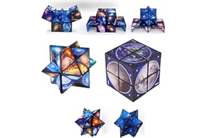 WOEAU Star Cube 2 in 1-2x2 Galaxy Magic Cube, Children's Intellectual Development, Decompress, Relax, Interesting Birthday/Christmas/Anniversary 3D Gift