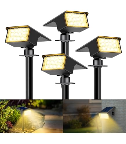 nipify Zonnelampen voor buiten, tuin, 6 stuks, 53 leds, tuinverlichting, IP65 waterdicht, 3 lichtsterktes, warmwit, buitenlamp, padverlichting voor buiten, paden, muur, outdoor